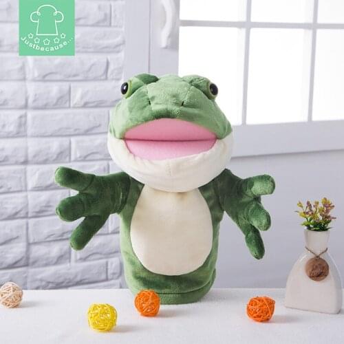 Animal Plush Frog Hand Puppet Froggy Puppets Childhood Kids Cute Soft Toy Story Pretend Playing Dolls Gift For Children, 28CM