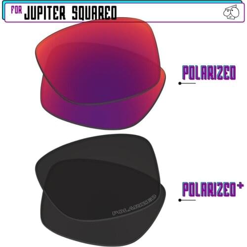 EZReplace Polarized Replacement Lenses for - Oakley Jupiter Squared Sunglasses - BlackPPlus-MidnightP