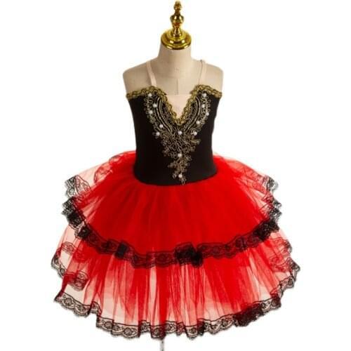 Professional childrens ballet skirt, lace skirt, childrens skirt, Halloween costume, red ballet skirt
