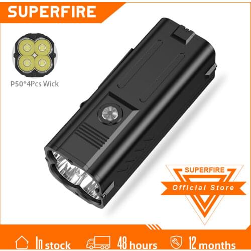 Supfire M20 72W 6000 lumens Powerful flashlight With Power Bank Function xhp50*4Pcs Lamp Beads Camping Fishing Waterproof Torch