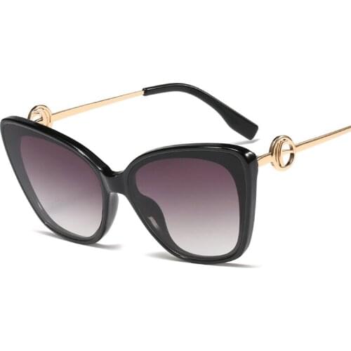 Sexy Cat Eye Sunglasses Women Luxury Brand Design Shades Vintage Metal New Big Frame Oculos Feminino Travel Driving Gafas De Sol