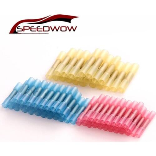 SPEEDWOW 100pcs/set Heat Shrink Butt Crimp Terminal Insulated Electrical Wire Cable Connector 3 Sizes Mixed BHT-1.25 BHT-2 BHT-5