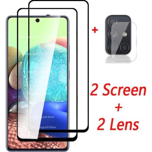 4-in-1 samsunq a 71 glass protective camera glasses for samsusng galaxy a71 4g/5g 2020 sm-a715f sm-a716f 6.4'' phone screen film