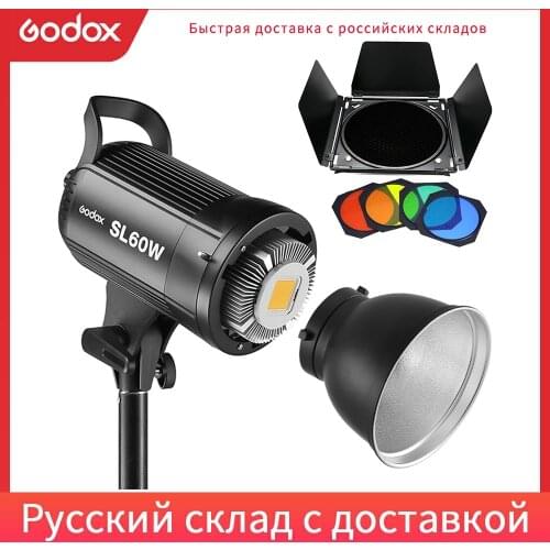 Godox LED Video Light SL-60W SL60W 5600K White Version Video Light Continuous Light Bowens Mount for Studio Video Recording