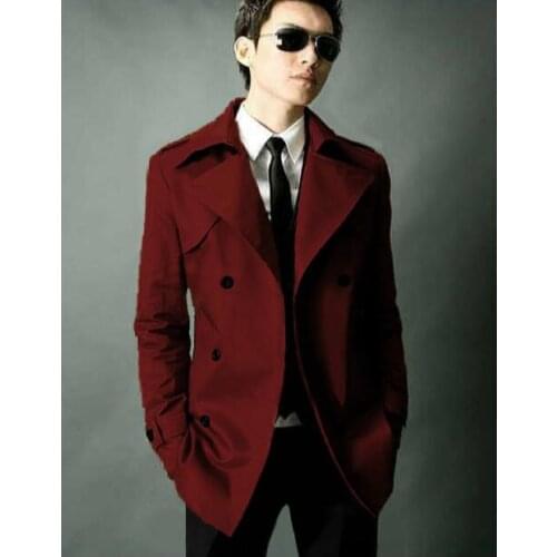 Free shipping 2020 new designer slim sexy trench coat men double breasted overcoat long sleeve men clothing business outerwear