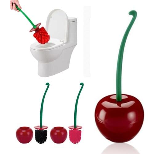 Cherry Toilet Brush Floor-Standing Wall-Mounted Base Cleaning Brush For Toilet WC Bathroom Accessories Set Household OK 1202
