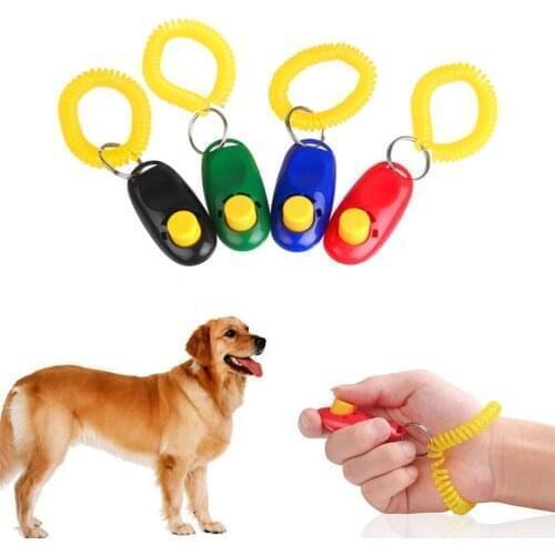 100PCS/LOT Pet Dog For Click Training Clickers Light Weight Toys Obedience Trainer Aid With Wrist Strap Accessories