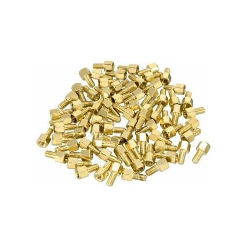 100pcs M3 4+6mm Female Male Thread Brass Hex Standoff Spacer Screws PCB Pillar