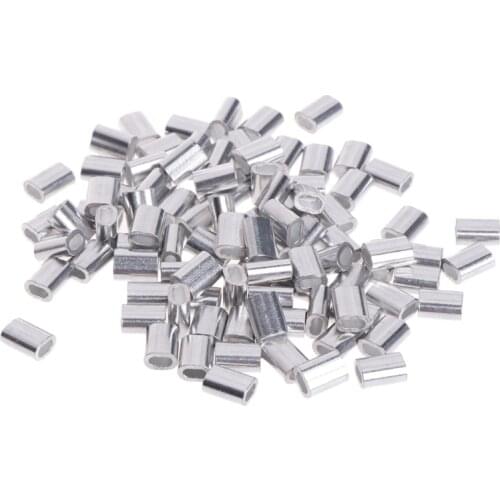 100 Pcs Fishing Double Tube Copper Line Sleeves Connector Crimp 0.8/1/1.2/1.5mm