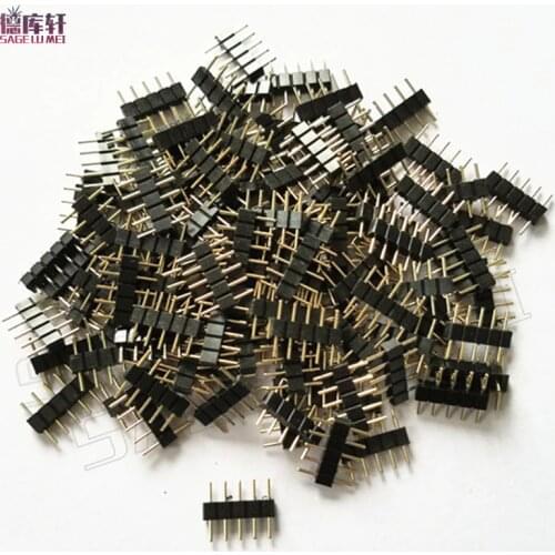 20/50/100/200/pcs / pack 5 pin Plug Male Connector For RGBW / RGBWW Female SMD 5050 LED Strip RGB Single Color led lighting