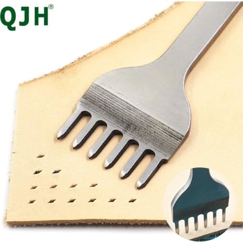 3/4/5/6mm Spacing Punch Tool For Leather Hole Punches Tool Lacing Stitching Sewing DIY Leather Craft Tools 1/2/4/6 Prong Bai Gan