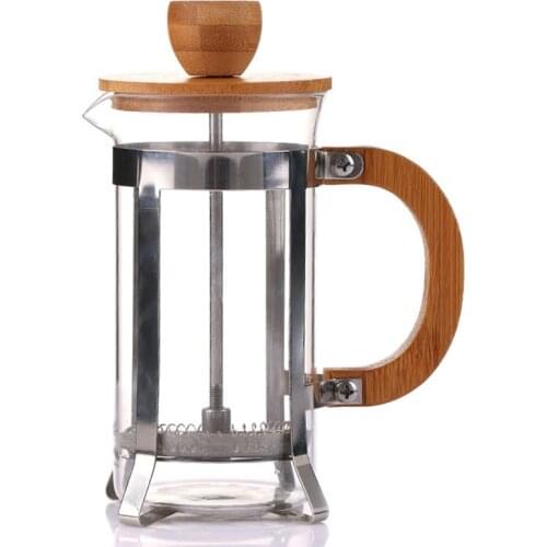 350Ml French Press Eco-Friendly Bamboo Cover Coffee Plunger Tea Maker Percolator Filter Press Coffee Kettle Pot