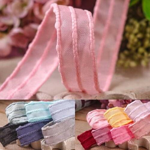 5 yards 25mm /38mm Mesh Hollow Organza Ribbons Jump Point Rough Edge Ribbon Diy Bowknot Hair Dress Bouquet Packaging Accessories
