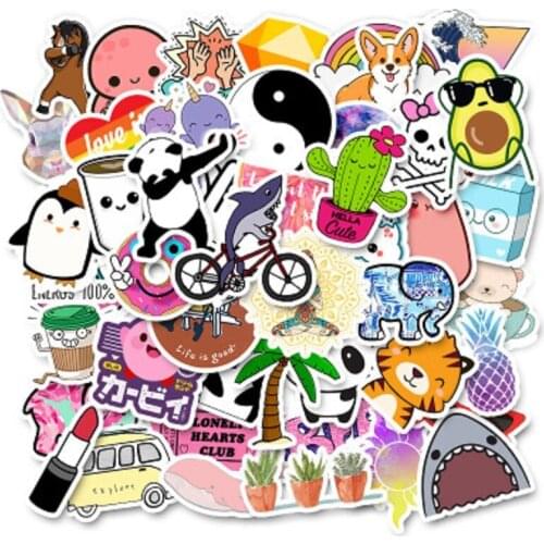 50 pcs/pack non-repeating Fashion Style Graffiti Stickers For Moto car & suitcase cool laptop stickers Skateboard sticker