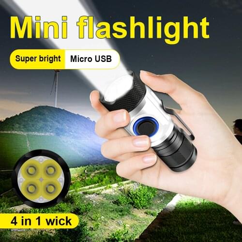 8000 lumen most powerful led flashlight torch mini usb 4*XPG LED tactical waterproof rechargeable 18350/18650 battery camp light