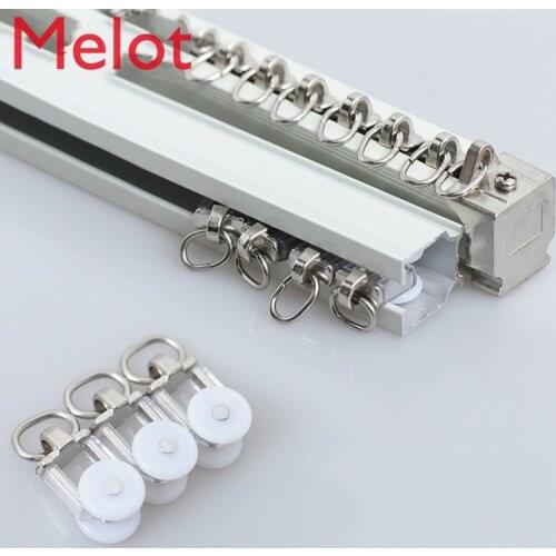 Curtain Track Accessories Curtain Straight Track Curved Rail Top Mounted Side Mounted Thickened Mute Aluminum Alloy