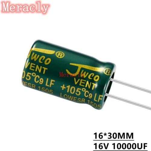 5PCS 16V 10000UF Aluminum electrolytic capacitors Own factory long life High frequency and low resistance best quality 20