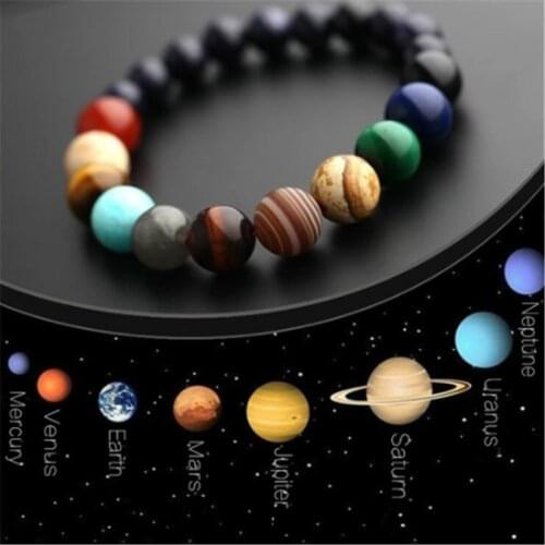 Eight Planets Bead Bracelet Healing Natural Stone Universe Yoga Solar Chakra Bracelet for Women Men Jewelry Gifts Drop Shipping