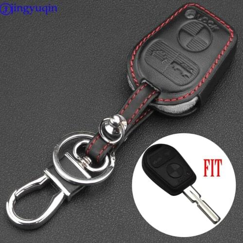 Jingyuqin New Remote 3 Buttons Leather Protect Car Key Case Cover For BMW E46 E31 E32 E34 E36 E38 E39 Z3 Holder