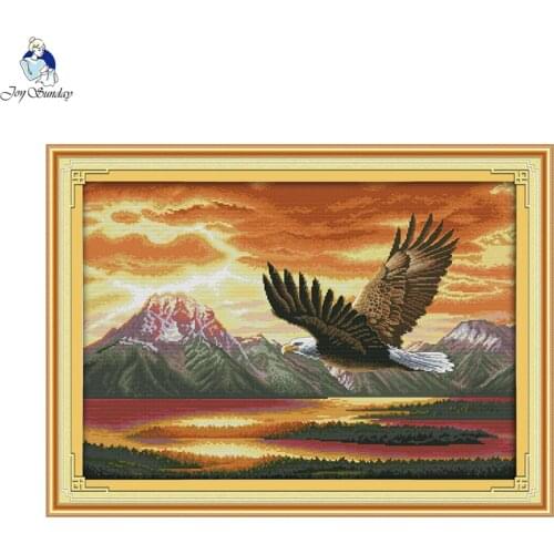 The Flying Eagle Paintings Aida Canvas 11CT 14CT Embroidery Needlework Cross stitch kits DIY Handmade Crafts Factory Wholesale
