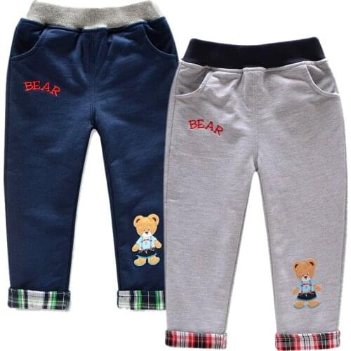 Fashion Childrens Spring And Autumn New Fashion Bear Boys Cotton Pants Sportswear Long Trousers Size 90 100 110 120 130