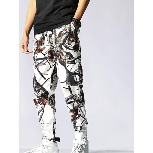 Men Loose Straight Leg Pants Fashion Printed Sweatpants Casual Jogger Pants For Man Drawstring Pocket Sports Pants