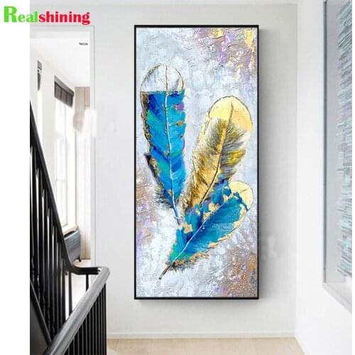 Large size Abstract Blue Feather 5d diy Diamond Painting Sale 5D DIY Diamond Embroidery round mosaic Diamond set Abstract N1838