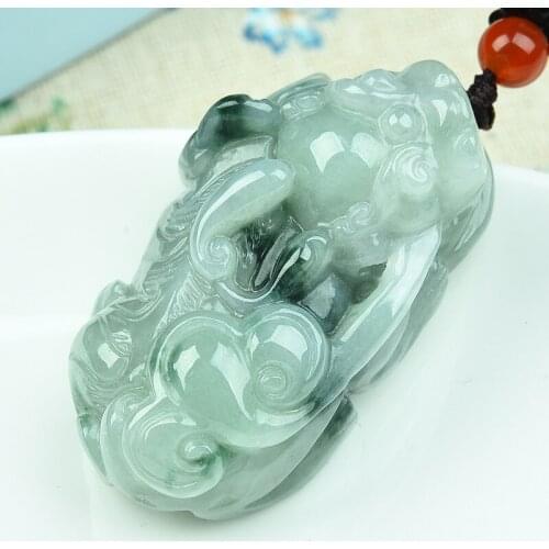 Natural Myanmar jadeite hand-carved brave troops pendant simple retro pendant temperament jewellery fashion for women men lucky