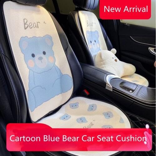 New Arrival Four Seasons Universal 3D Breathable Mesh Cartoon Blue Bear Car Interior Decoration Car Seat Cushion