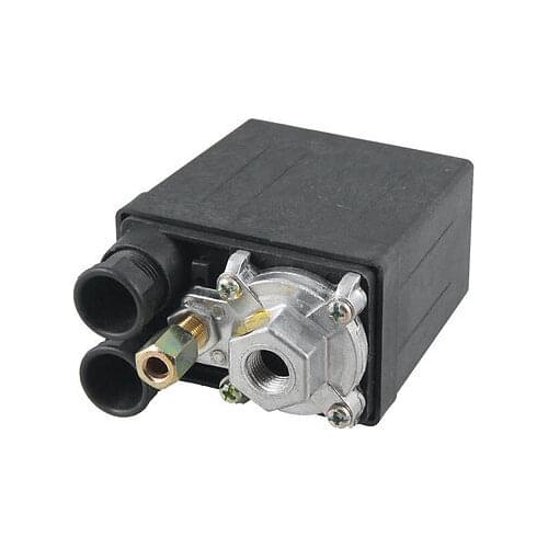 One Port Air Compressor Pressure Switch Control Valve 175 PSI 12 Bar Black