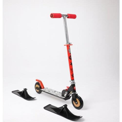 Original Snow Sled Ski Scooter for All Ages , Compact Winter Snow Kick & Ski Skooter