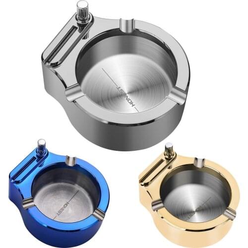 Retro Metal Ashtray Ten Thousand Match Lighter Ash Tray Cigars Cigarettes Smoking Accessories For Home Office Decoration