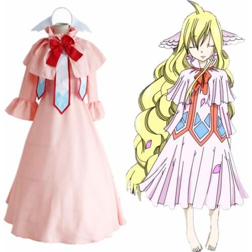 Anime Fairy Tail Cosplay Mavis Vermilion Cos Halloween Party Full set Japanese anime cosplay clothes wigs Halloween Party Costum