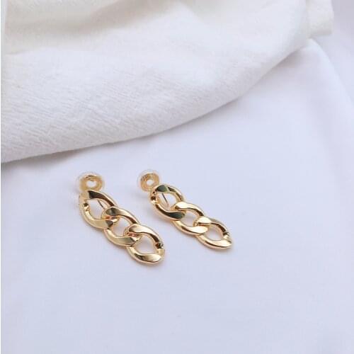 Jewelry manufacturer 2021 metal chain earrings long earrings without ear holes