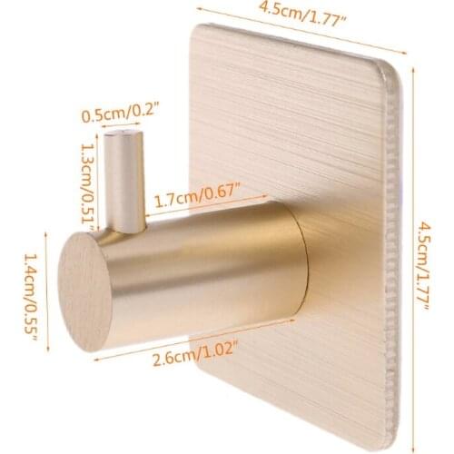 YYSD Self Adhesive Home Kitchen Wall Door Hook Key Rack Kitchen Towel Hanger Aluminum