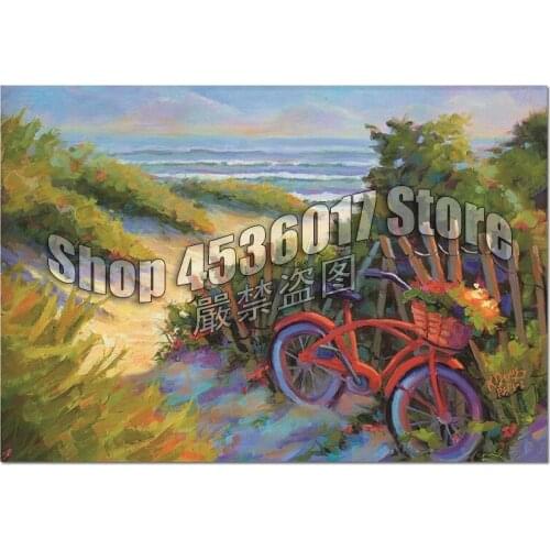 Diy Square Full Diamond Painting Ocean BicyclesFlowers3D Cross Stitch Diamond Mosaic Embroidery Canvas Home Decor Painting