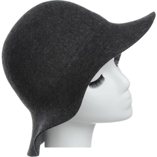 Wool Women Fedora Wool Winter Autumn Soft Wide Brim Female Fedora Pure colour Fedoras cap Feminino Felt Bowler Sun Hat