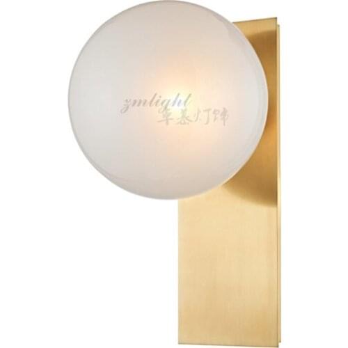 Nordic Modern LED Wall Lamp Glass Ball Bathroom Mirror Beside American Retro Wall Light Sconce Wandlamp Aplique Murale