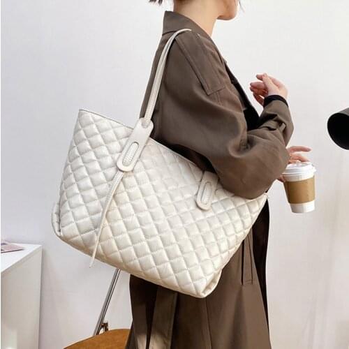 Big Tote Fashion Luxury Brand Diamond Grain Women Shoulder Bags PU Leather large Capacity ladies Purses and Handbag Shopping bag