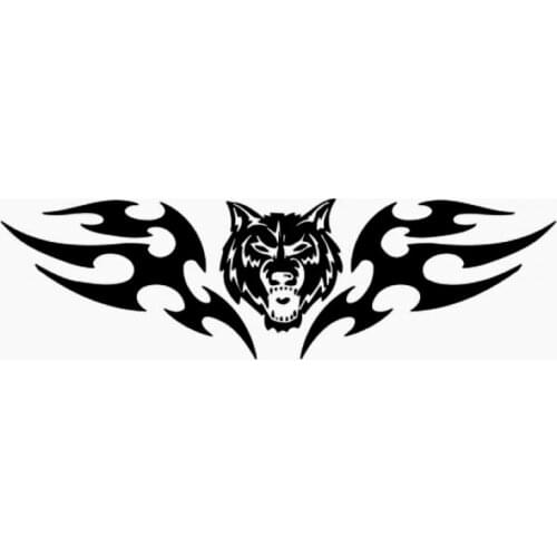 Majestic and fierce wolf Head Silhouettes Decals Race Car Vinyl Stylish Car Body Stickers Cover Black/Silver CL581