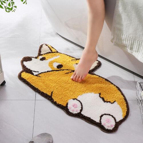 Bathroom Door Entrance Mat Animal Bath Rug Bathroom Non-Slip Mat Toilet Door Mat Entrance Floor Absorbent Mat Anti-Slip Door Mat