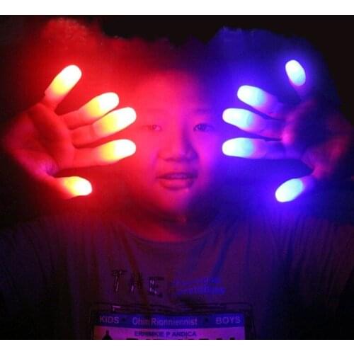 Magic Toys Luminous Toys Glow Thumbs Tips With LED Red Magic Thumb Light Illusion Soft Finger Magic toys YH1975