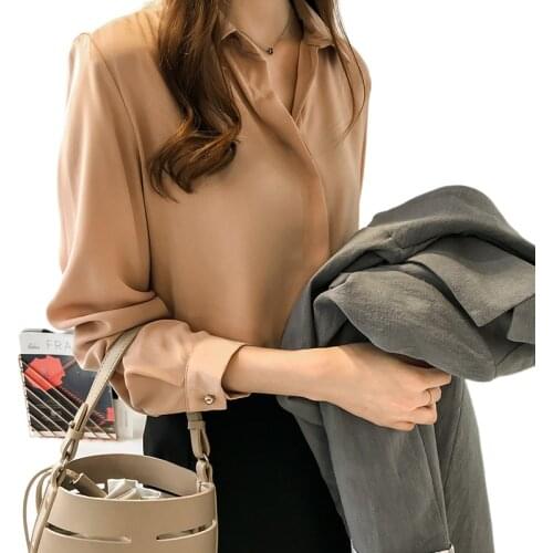 Feminine Blusa Autumn Plus Size Women Blouses Casual Solid Clothing Loose Shirt Long Sleeve 2021 Fashion Simple Blouse 1181