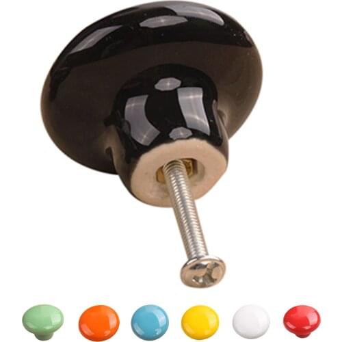 1pcs Ceramic Door Round Handles Kitchen Cabinet Cupboard Wardrobe Pull Knobs white S