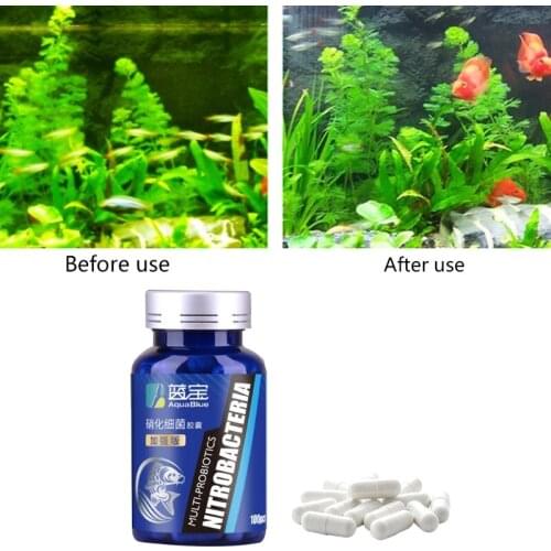 50Pcs/Bottle Aquarium Tank Nitrifying Bacteria Fresh Water Concentrated Capsule M68E