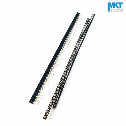 100Pcs Circular Hole 2.54mm Pitch Single Row Straight Pins SIL Female Socket Pin Header 22P 24P 25P 26P 28P 30P 32P