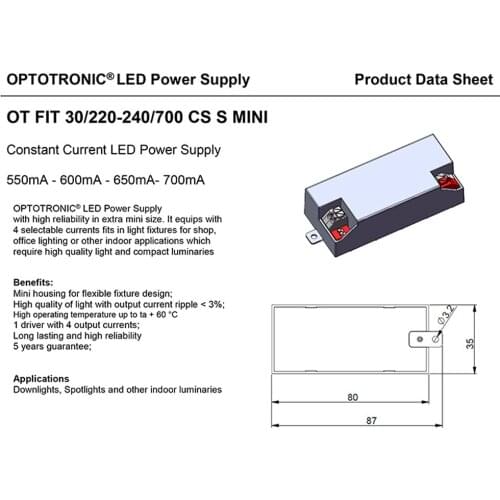 700mA 30W Constant Current LED Power Supply AC/DC Adapter Driver Lighting Transformer LED Lamp Strip OT FIT 30/220-240/700 CS