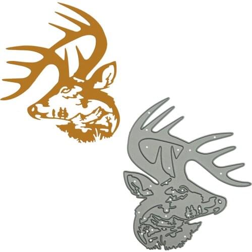 Large Size Stag Deer Head Patern Metal Cutting Dies Scrapbooking Stencil Mold For Handmade Invitation Card Decor
