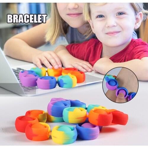 Decompression Bracelet Rainbow Silicone Educational Toy for Children and Adults
