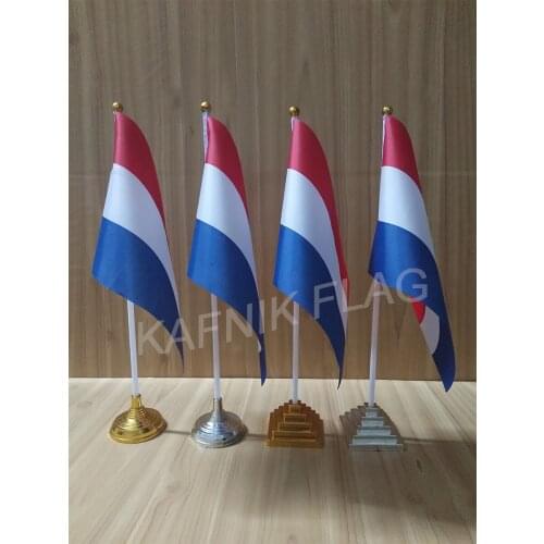 KAFNIK,5/10pcs a lot Netherlands table desk flag banner 14*21cm flag /Plastic flags or suction cups for your choice